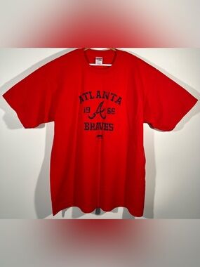 VINTAGE Y2K MBNA Atlanta Braves Major League Baseball Men’s T Shirt Size XL Red